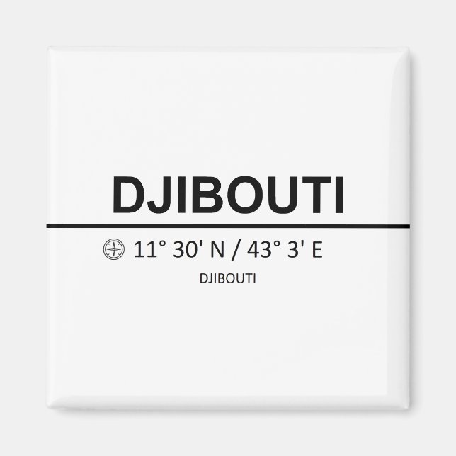 Íman Coordenadas Djibouti (Frente)