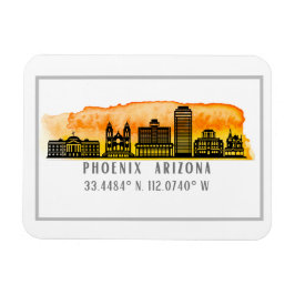Íman Coordenadas do Mapa Skyline do Phoenix Sunset