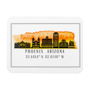 Íman Coordenadas do Mapa Skyline do Phoenix Sunset