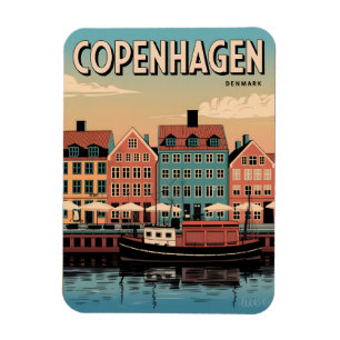 Íman Copenhague vintage Dinamarca casas coloridas prese