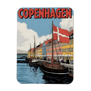 Íman Copenhague vintage Dinamarca casas coloridas prese