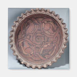 Íman Copo cóptico, terracotta pintado com beiras dos