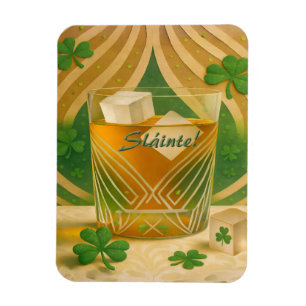 Íman Copo de Uísque Irlandês Shamrocks "Sláinte!"