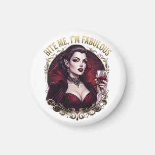 Íman Copo de Vinho Gótico de Vampiro Fabuloso Bite Me