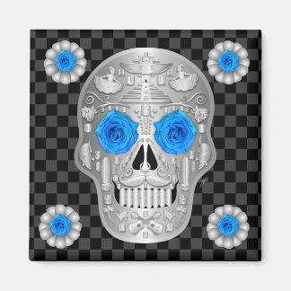 Íman Copo para Bebida Chrome Calavera (Rosa Azul)
