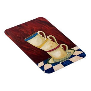 Íman Copos de café coloridos no ímã vermelho 3" da a