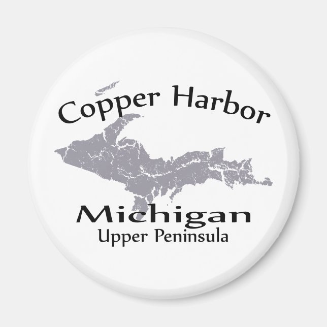 Íman Copper Harbor Map Design Magnet (Frente)