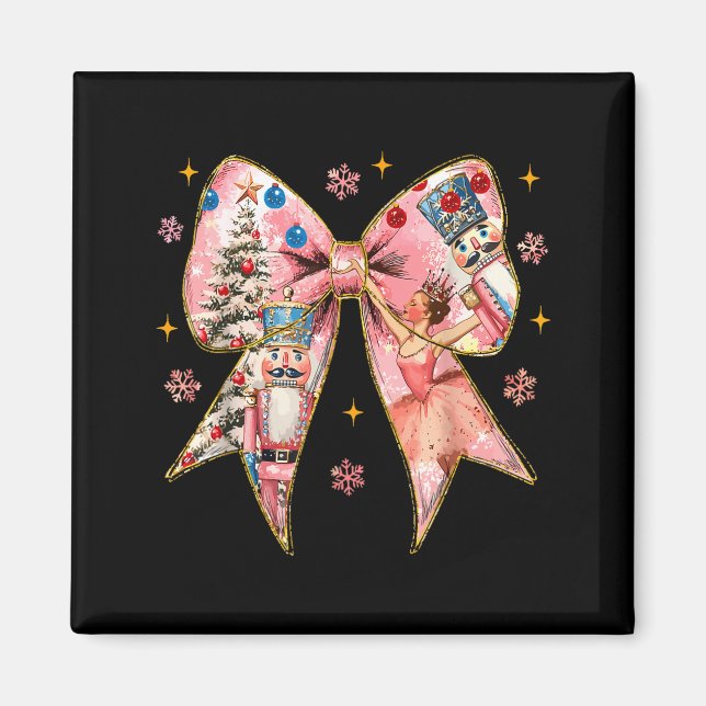 Íman Coquette Bow Christmas Nutcracker Ballet Festive W (Frente)