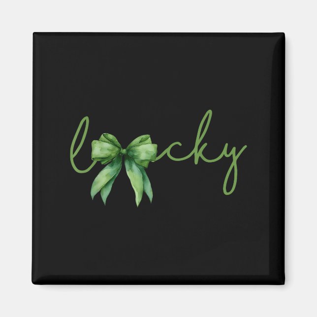 Íman Coquette Bow St.patricks Day Lucky Shamrock Irelan (Frente)
