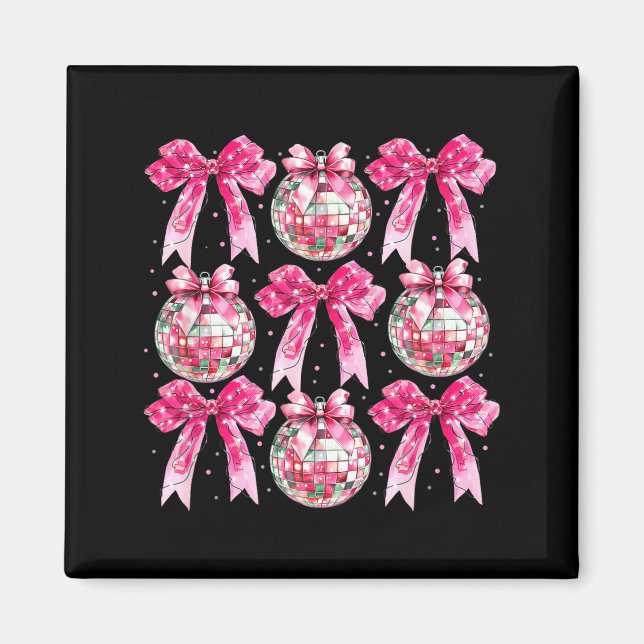 Íman Coquette New Year 2026, Retro New Years, Disco Bal (Frente)