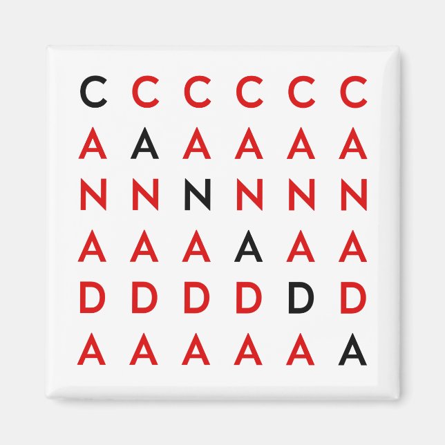 Íman Cor clara de Quebra-cabeça de palavra cruzada do C (Frente)