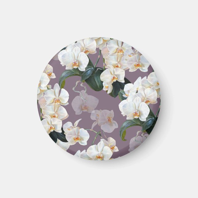Íman Cor d'água da lavanda escura da orquídea. (Frente)