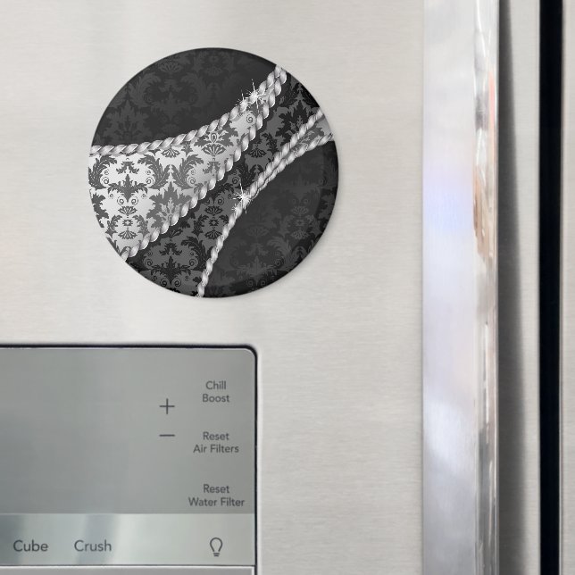 Íman Cor damasco, Cinza, Damasco, Damasco Francês (In Situ (Fridge))