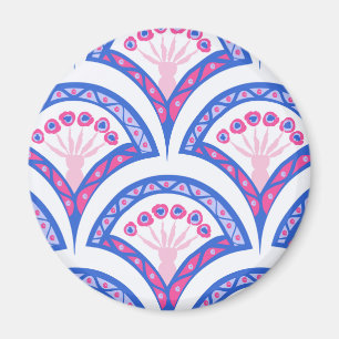 Íman cor damasco floral azul