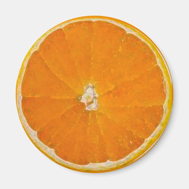 Íman Cor de Água da Fatia Laranja - Magneta (Frente)