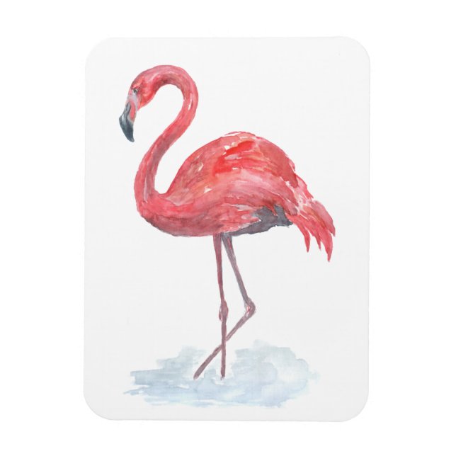 Íman Cor de água rosa Flamingo. (Vertical)