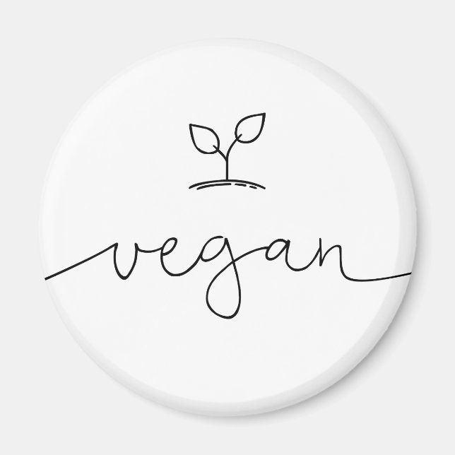 Íman Cor de Fundo Personalizada Mínima do Vegan (Frente)