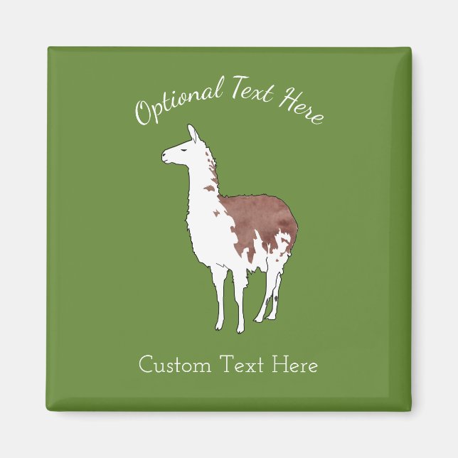 Íman Cor de fundo U-Pick Llama desenhado à Mão (Frente)