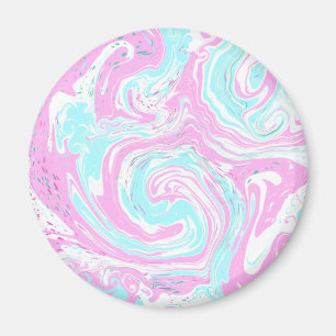 Íman Cor-de-rosa, azul-lacrimejante, Arte Fluida Marmor