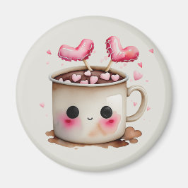 Íman Cor de rosa e creme Aquarela Cacau Quente