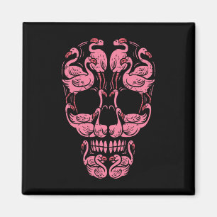 Íman Cor-de-rosa Flamingo Crânio Cancer Sensibilização