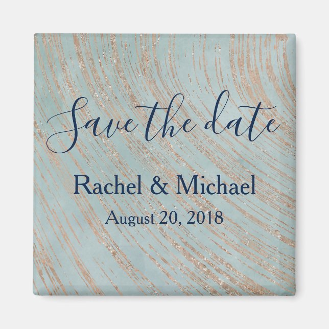 Íman Cor do azul chic e do cobre (Frente)