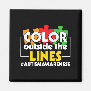 Íman Cor do Conhecimento do Autismo Fora das Linhas de