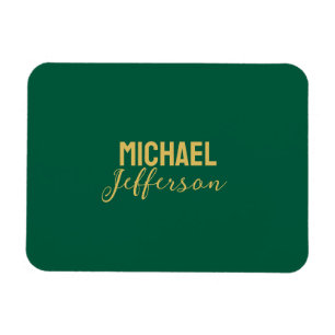 Íman Cor elegante verde dourado nome moderno minimalist