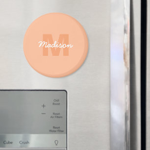 Íman Cor linda e pastel de pêssego com nome de monogram