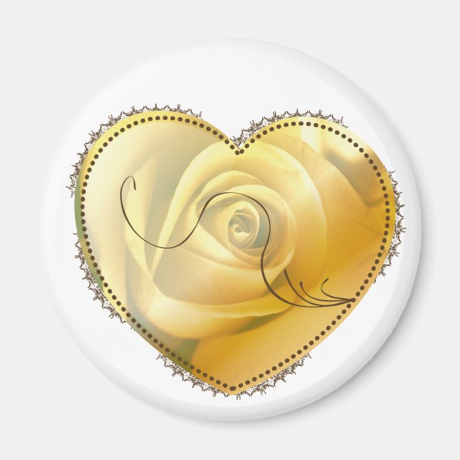 Íman Coração Amarelo (Frente)
