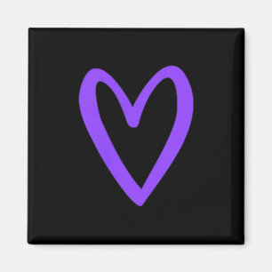 Íman Coração Amor Retro Vintage Pequeno Coração Roxo Va