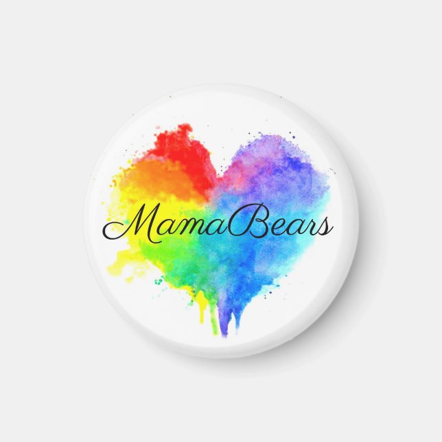 Íman Coração arco-íris com nome de grupo (Frente)