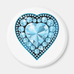 Íman Coração Azul Topaz Gem