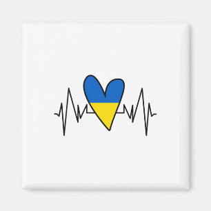 Íman Coração Batimento Coração Ekg Bandeira Ucraniana