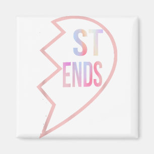 Íman Coração BFF 1 em 2 Melhores Amigos Parte de segund