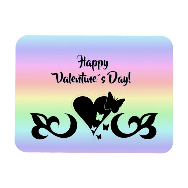 Íman Coração com Borboleta e Lily (Horizontal)