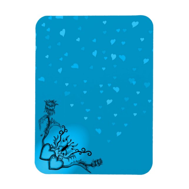 Íman Coração com Flor e Borboleta (Vertical)