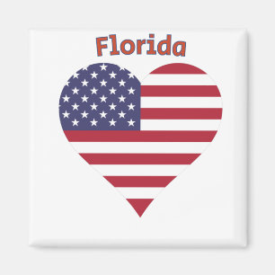 Íman Coração da Bandeira Americana da Flórida