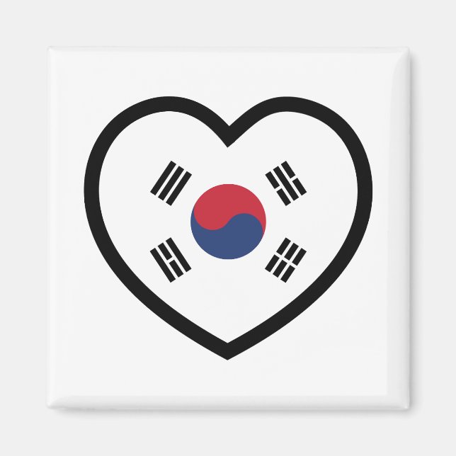 Íman Coração da Bandeira da Coreia do Sul (Frente)