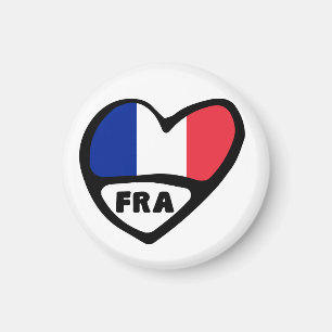Íman Coração da bandeira de código do país de France,