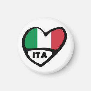 Íman Coração da bandeira de código do país de Itali