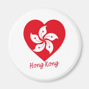 Íman Coração da bandeira de Hong Kong