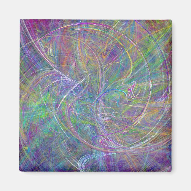 Íman Coração da Luz - Aqua Flames & Indigo Swirls (Frente)