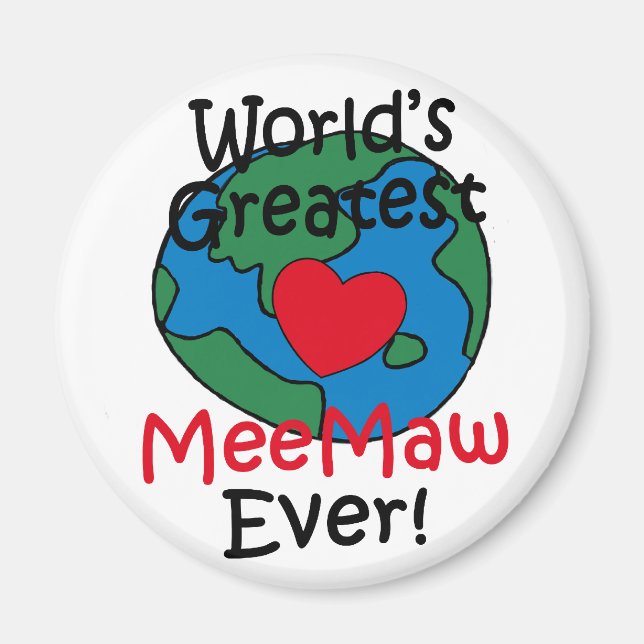 Íman Coração da Melhor MeeMaw do Mundo (Frente)