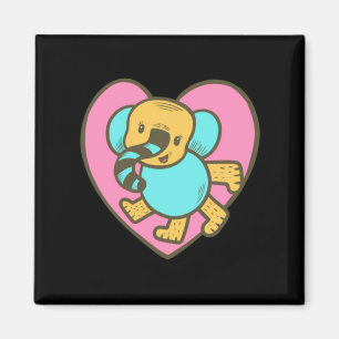 Íman Coração de Amor de Elefante de Desenho Animado Ret