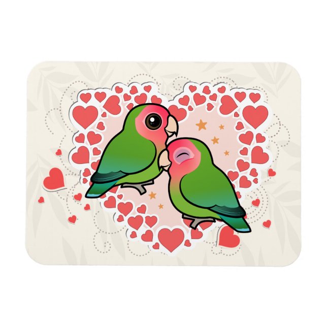 Íman Coração de Amor de Lovebird (Horizontal)