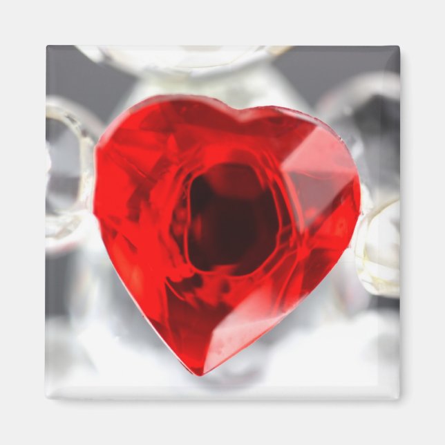 Íman Coração de amor feito de vidro (Frente)