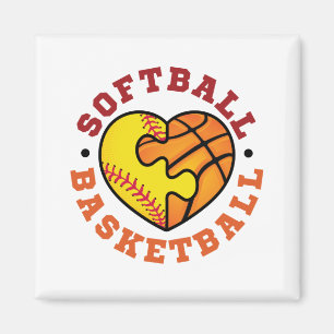 Íman Coração de Basquete de Softball