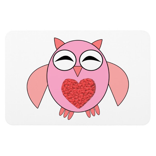 Íman Coração de Coração de Amor Rosa (Horizontal)