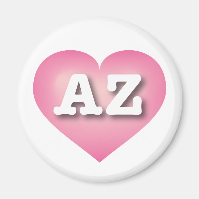 Íman Coração de Fade Rosa arizona - Eu amo AZ (Frente)